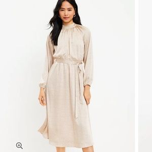 Loft Dotted Midi Dress